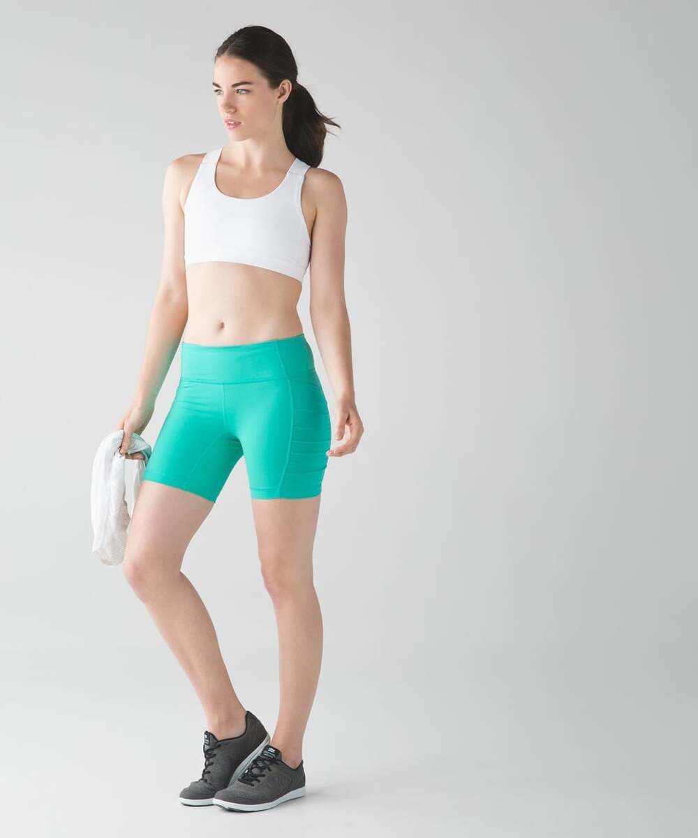 Lululemon Speed Track Short Bali Breeze Green Athletic Biker Shorts